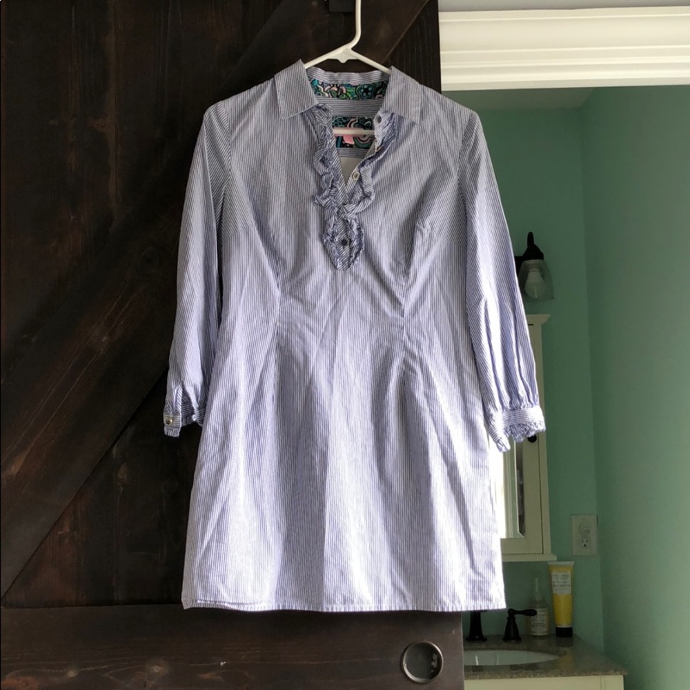 Lilly Pulitzer blue & white striped tunic